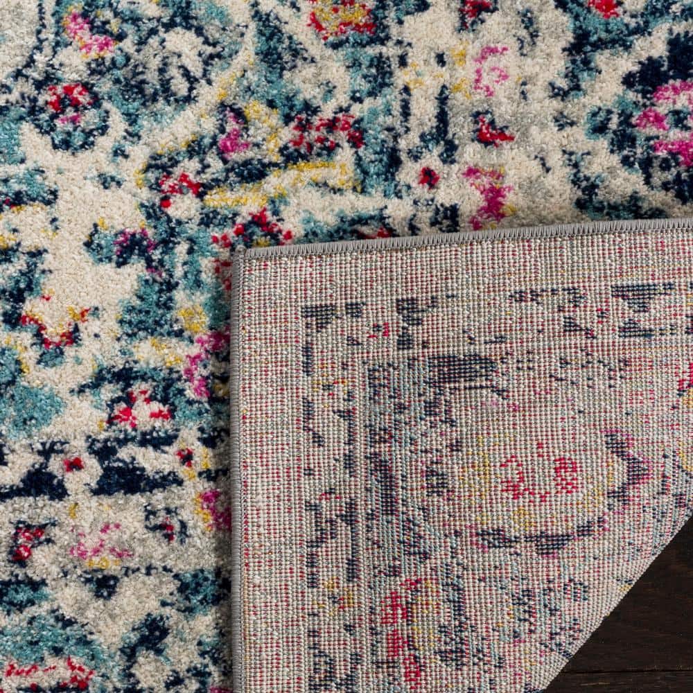 Reversible Easy-Care Synthetic Gray Rectangular Area Rug