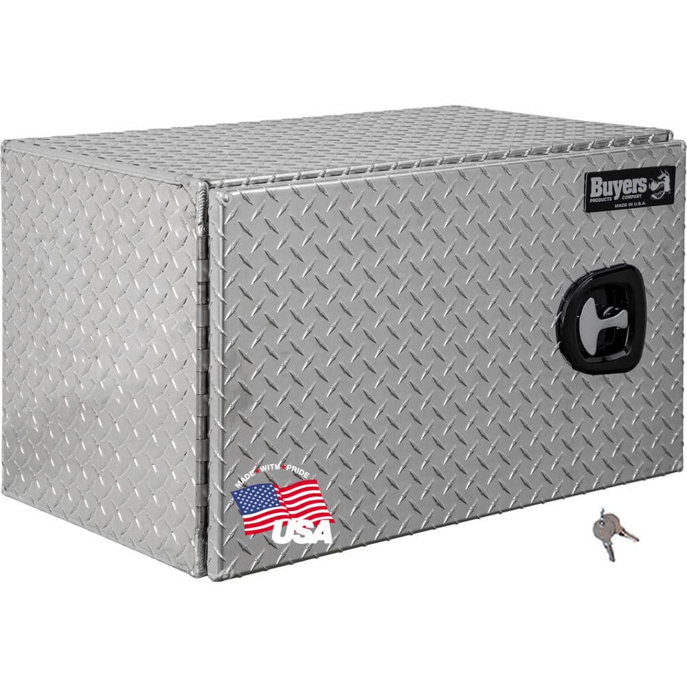 Buyers Products Company 18 in. x 18 in. x 30 in. Diamond Plate Tread  Aluminum Underbody Truck Tool Box with Barn Door 1705203 - The Home Depot