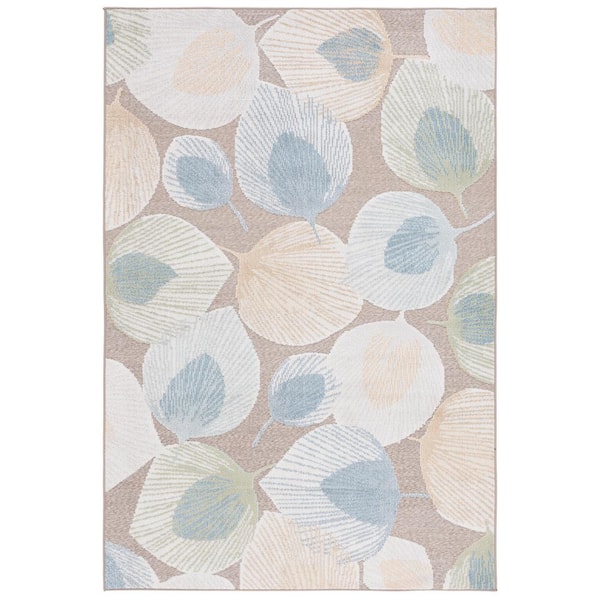 Sarasota Gray/Brown 9 ft. x 12 ft. Floral Area Rug