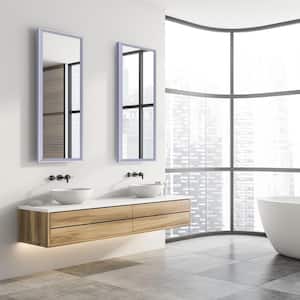 Large Rectangle White Contemporary Mirror (49.50 in. H x 13.5 in. W)
