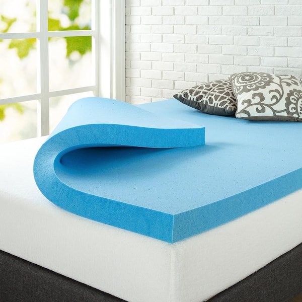 Zinus Green Tea Cooling Gel 3 in. King Memory Foam Mattress Topper GHO MSGF 3K The Home Depot