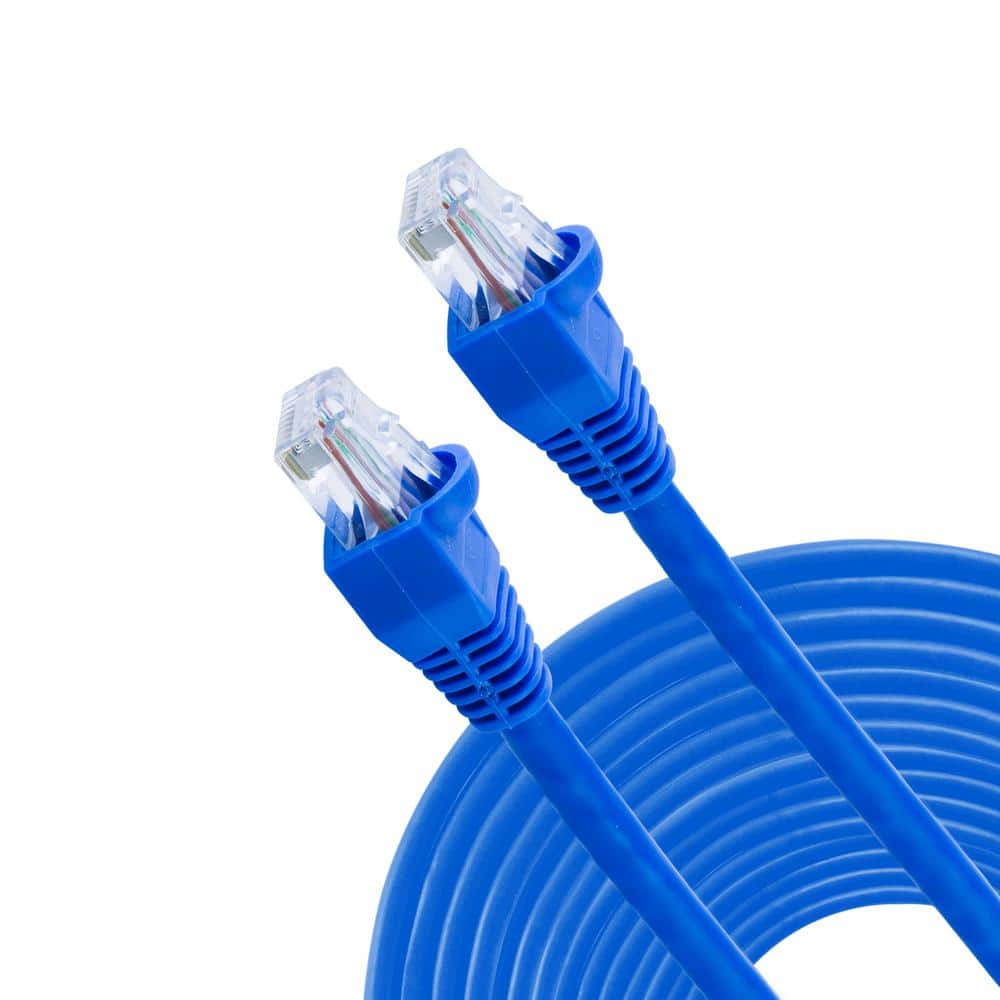 GE 50 ft. Cat6 Ethernet Networking Cable in Blue 70330 - The Home