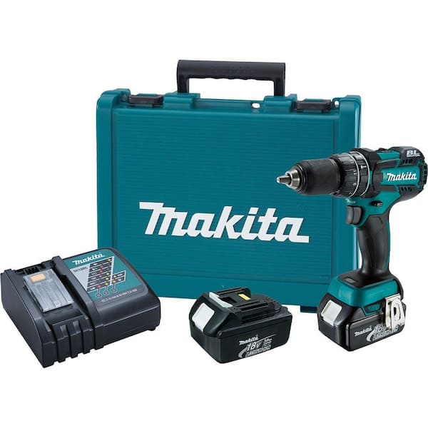 Makita 18-Volt LXT Lithium-Ion Brushless 1/2 in. Cordless Hammer Driver-Drill Kit with (2) Batteries(3.0Ah), Charger, Hard Case