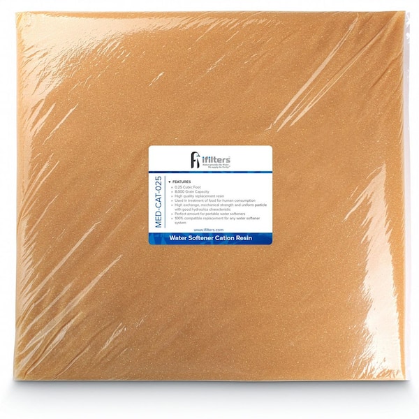 Water Softener Resin Media Replacement 100% Ion Exchange High-Quality Cation - 0.25 cu. Ft.