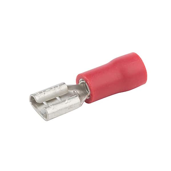 100 x Insulated Red Male Spade Tab Connectors Splice Terminals Crimp Electrical 