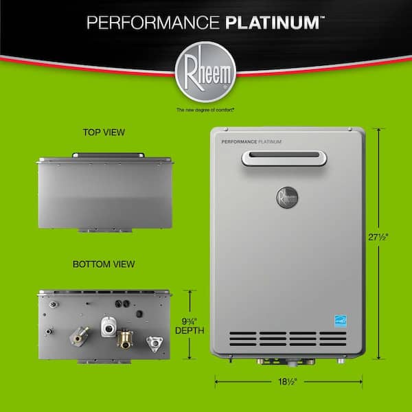 Rheem Performance Platinum GPM Natural Gas High Efficiency Outdoor  Smart Tankless Water Heater ECOH180XELN-2
