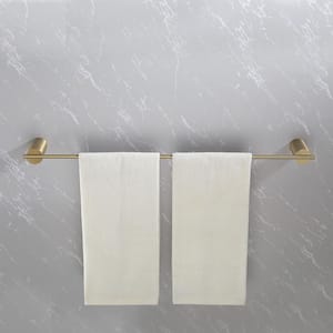 4-Piece Bathroom Hardware Set with Hand towel holder, toilet paper holder, towel rack, robe hook in Brushed Gold