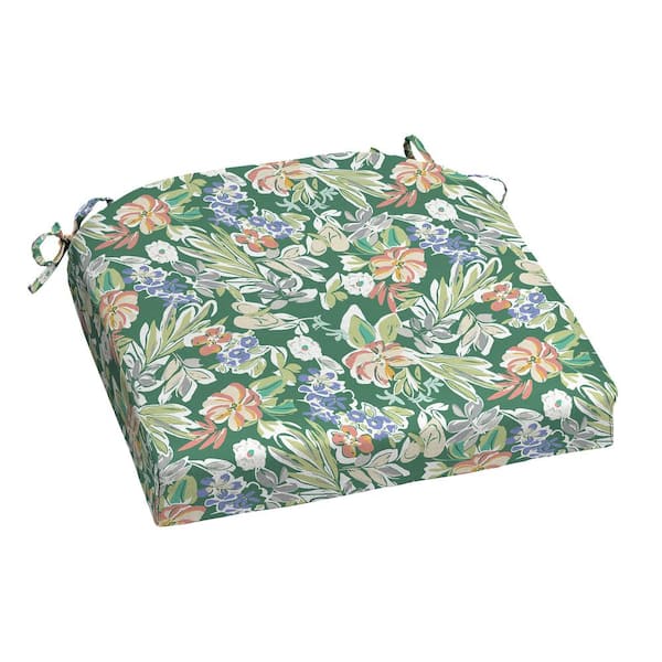 Hampton Bay 20 in. x 20 in. Square Outdoor Seat Cushion in Agustina Floral