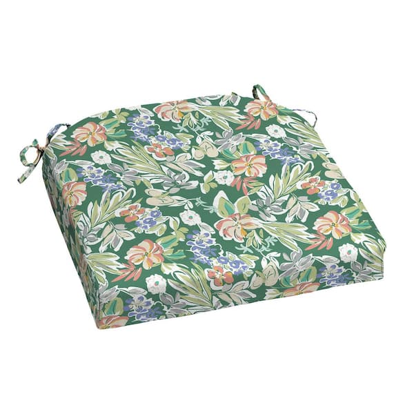 Hampton Bay 20 in. W x 20 in. D Universal Outdoor Seat Pad in Garden Floral