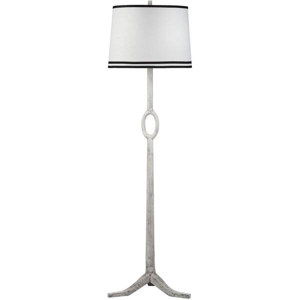 Safavieh Thom Filicia Packwood 64 in. Driftwood White Floor Lamp with White Shade