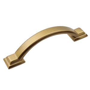 3 in. Satin Gold Arched Square Cabinet Pull (10-Pack)