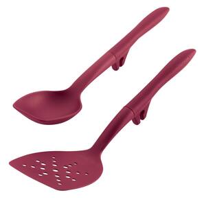 Tools and Gadgets Burgundy Lazy Flexi Turner and Scraping Spoon Set