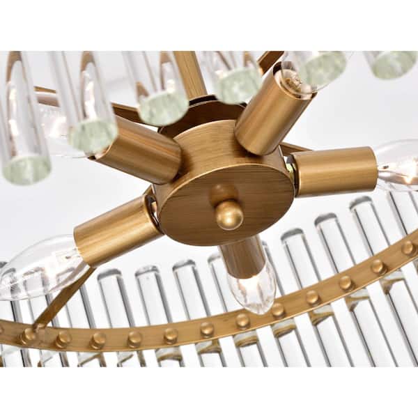 Jojospring Fiona 20.2 in. Wide 5-light Brushed Brass Pendant