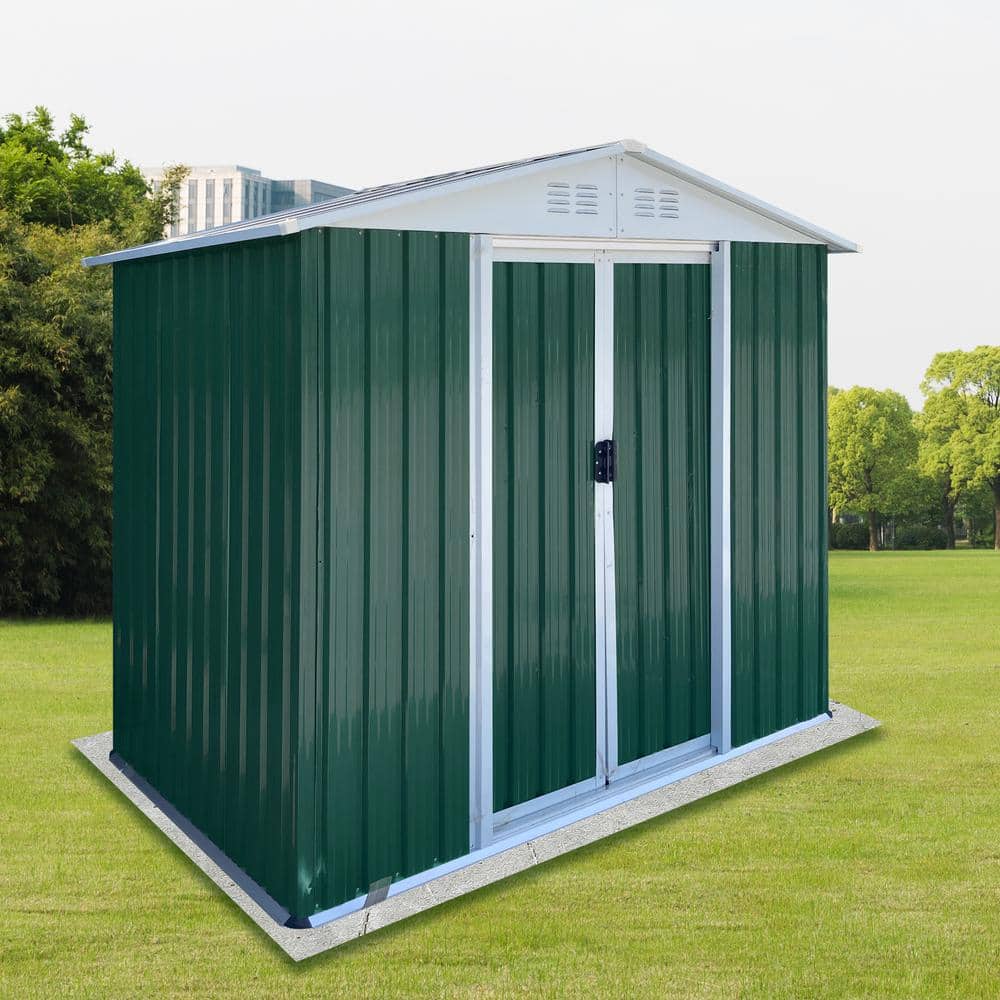 6 ft. W x 4 ft. D Outdoor Metal Shed Tool Bike Storage Shed with Aluminum A