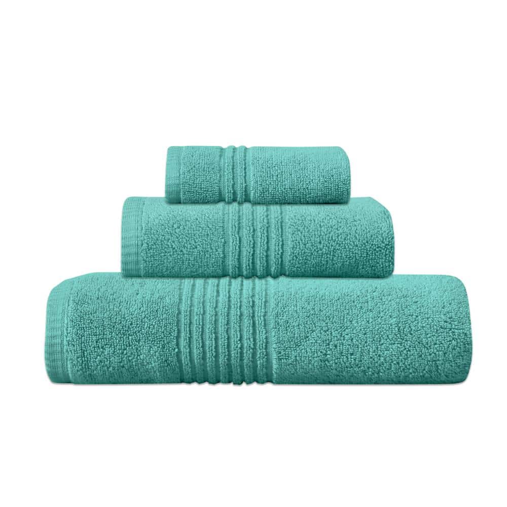 Home Weavers Hazel 500GSM 100% Cotton Zero Twist Super Absorbent Bath Towel Set, 3PC Set(13x13, 16x24, 27x54), Turquoise price history on PriceWatchPro