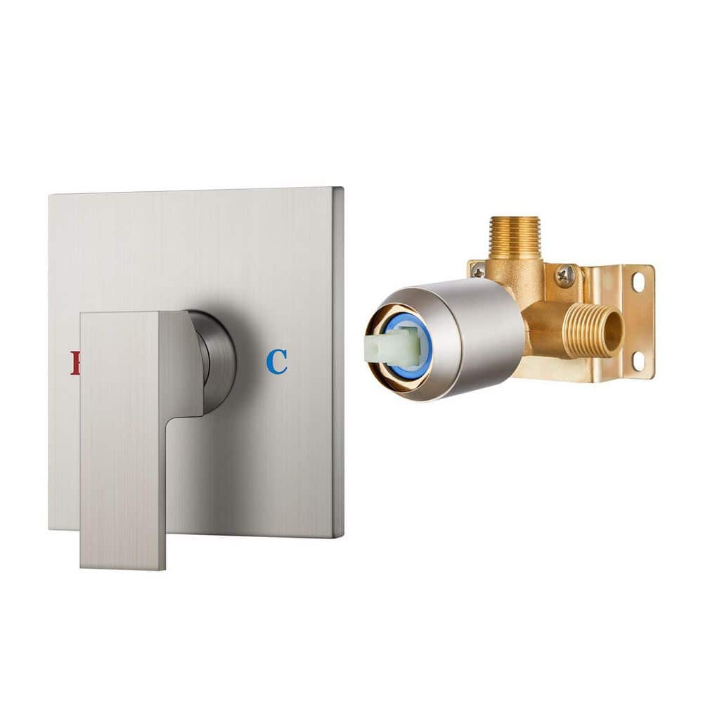 5.5-in Square 1-Handle Wall-Mount Trim Kit in Brushed Nickel with Single-Lever Control (Valve Not Included) price history on PriceWatchPro