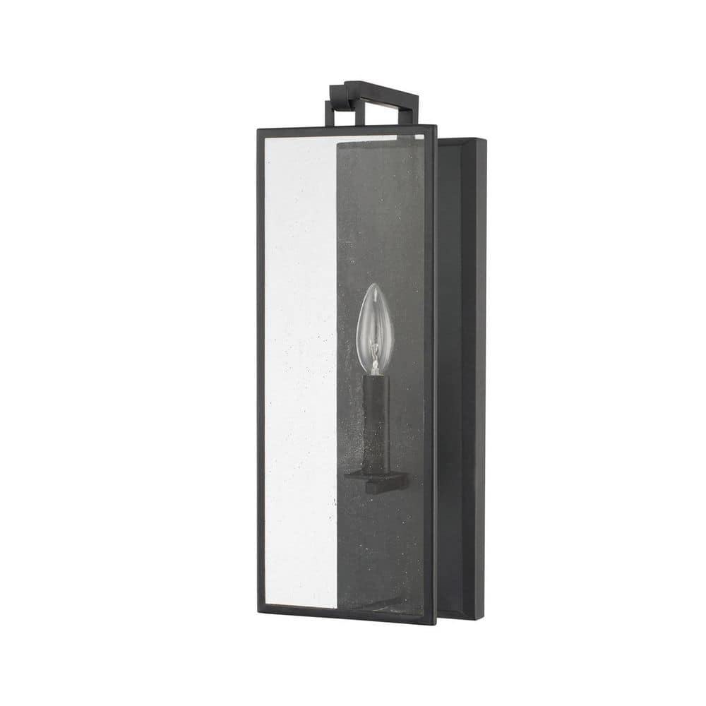 Rylann 6 in. 1-Light Matte Black Sconce with Antiqued Glass Sconce price history on PriceWatchPro
