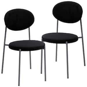 Euston Black Velvet Dining Chair Set of 2