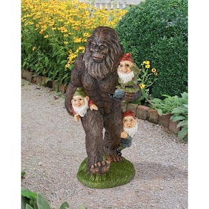 AMHLO Bigfoot Tree Hugger Estátua tímida da árvore Yeti, decoração