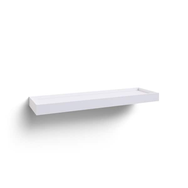 Newage S 48 In W X 13 4 D, White Floating Shelves With Lights