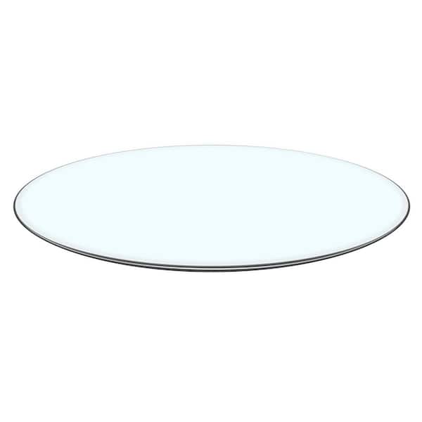 30 in. Clear Round Tempered Glass Table Top, 1/3 in. Thickness with Anti-Collision Pencil Polished