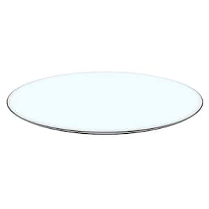 30 in. Clear Round Tempered Glass Table Top, 6.6 mm Thickness with Anti-collision Duckbill Edge