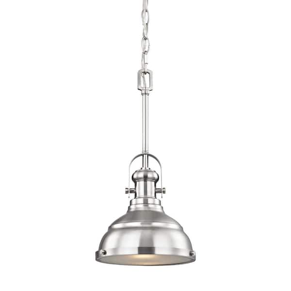 Thomas Lighting Blakesley Small 1-Light Brushed Nickel with Frosted Glass Pendant