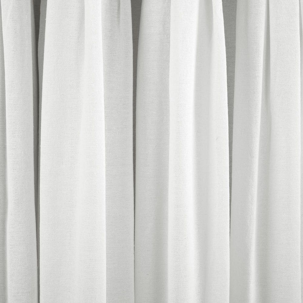 Gray and Off-White Linen Button Blackout Curtain Panel 40" x 84"
