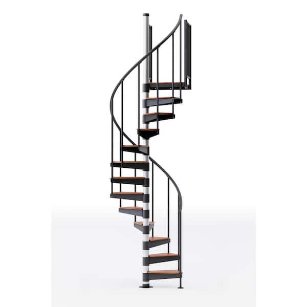 Mylen STAIRS Reroute Prime Interior 42in Diameter, Fits Height 119in - 133in, 2 42in Tall Platform Rails Spiral Staircase Kit
