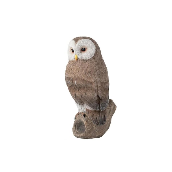 11 in. x 5 in. Brown Resin Owl Outdoor Statues Garden Yard