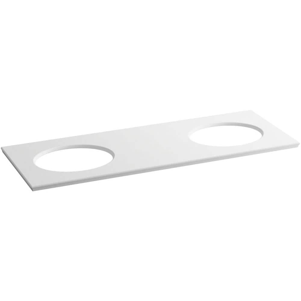KOHLER Solid/Expressions 61.625-in White Expressions Solid Surface Bathroom Vanity Top KOHLER Solid/Expressions 61.625-in White Expressions Solid Surface Bathroom Vanity Top
