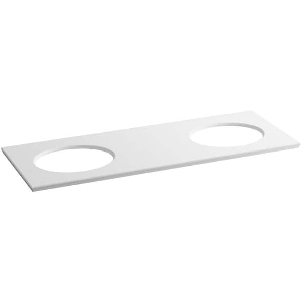 KOHLER Solid/Expressions 61.625-in White Expressions Solid Surface Bathroom Vanity Top KOHLER Solid/Expressions 61.625-in White Expressions Solid Surface Bathroom Vanity Top