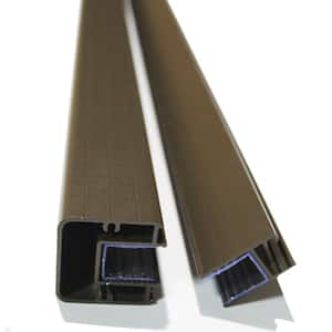 8 ft. Textured Bronze Aluminum Top and Bottom Stair Rail Kit