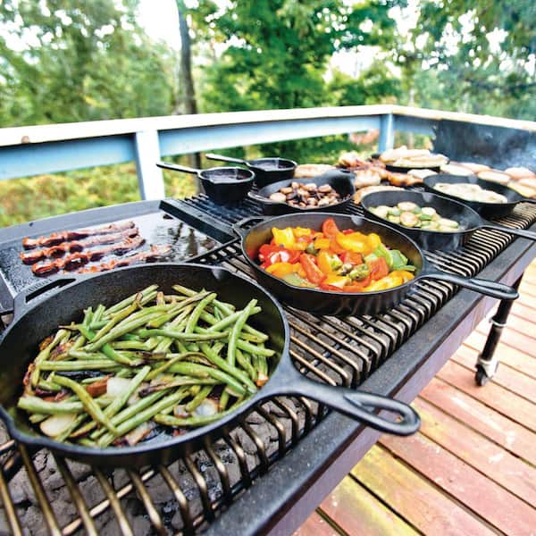 Lodge 10.25 in. Cast Iron Skillet in Black with Pour Spout L8SK3