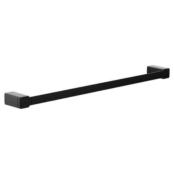 90° 24 in. Wall Mounted Single Towel Bar in Matte Black