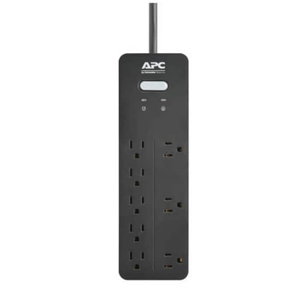 APC Black 6 ft. Surge Protector with 8 outlets PH8 - The Home Depot