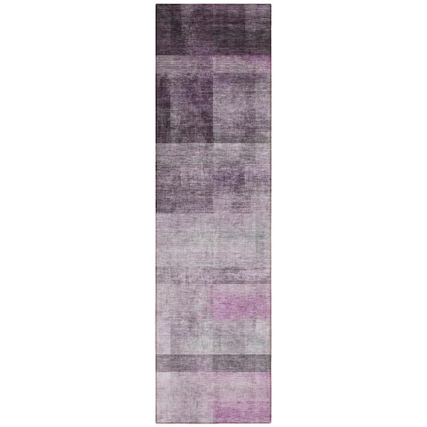 HomeRoots Purple 2 ft. x 8 ft. Woven Solid Color Runner Indoor/Outdoor Area Rug