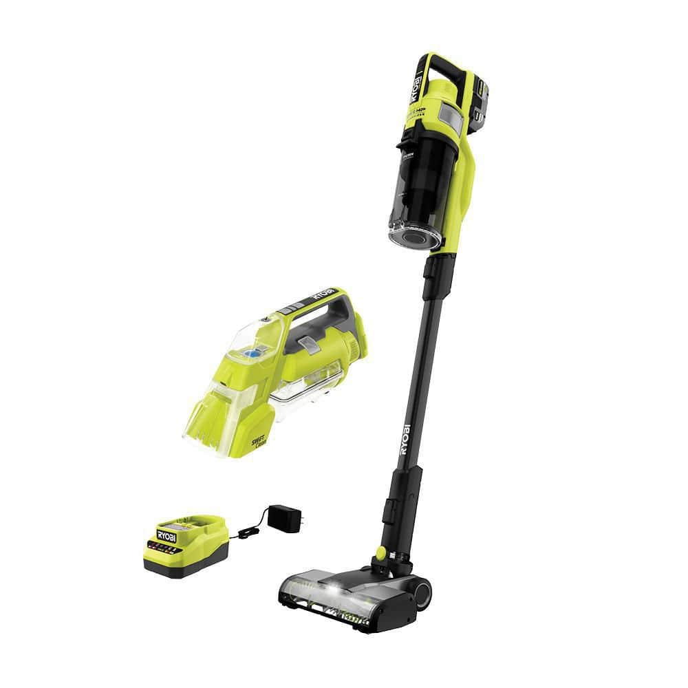 RYOBI ONE+ HP 18V Brushless Cordless Pet Stick Vacuum Cleaner Kit w/  Battery, Charger,  ONE+ Cordless SWIFTClean Spot Cleaner PBLSV716K-PCL756B  The Home Depot