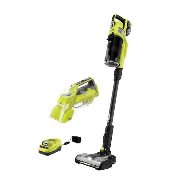 Ryobi One+ HP 18V Brushless Cordless Pet Stick Vacuum Cleaner Kit w/ Battery, Charger, and One+ Cordless SWIFTClean Spot Cleaner