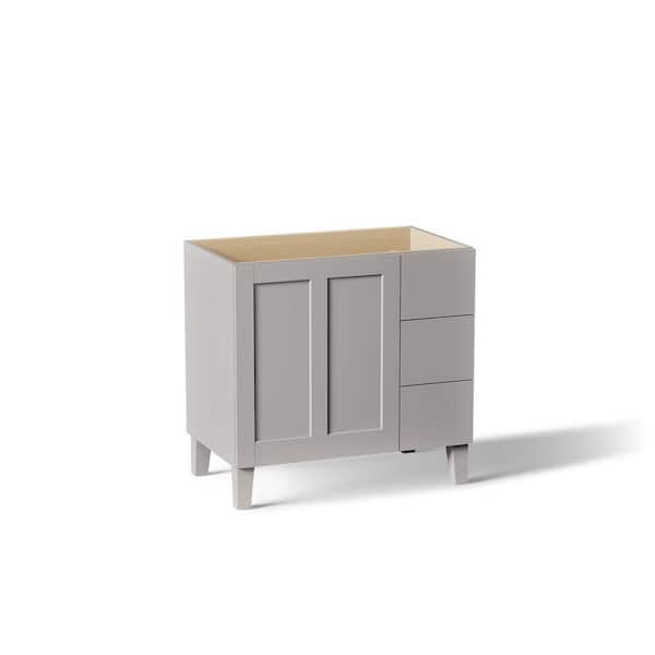 Poplin 36 in. W x 22 in. D x 35 in. H Bathroom Vanity Cabinet without Top in Mohair Grey