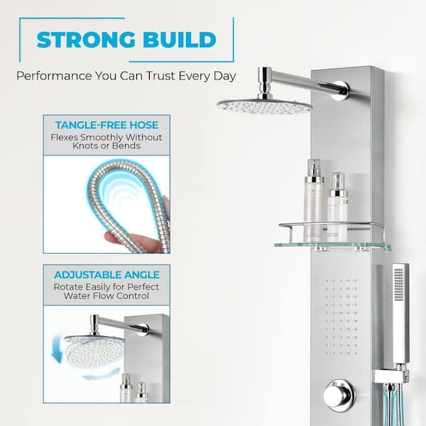ANZZI Coastal Series 44 in. 2-Jetted Full Body Shower Panel System