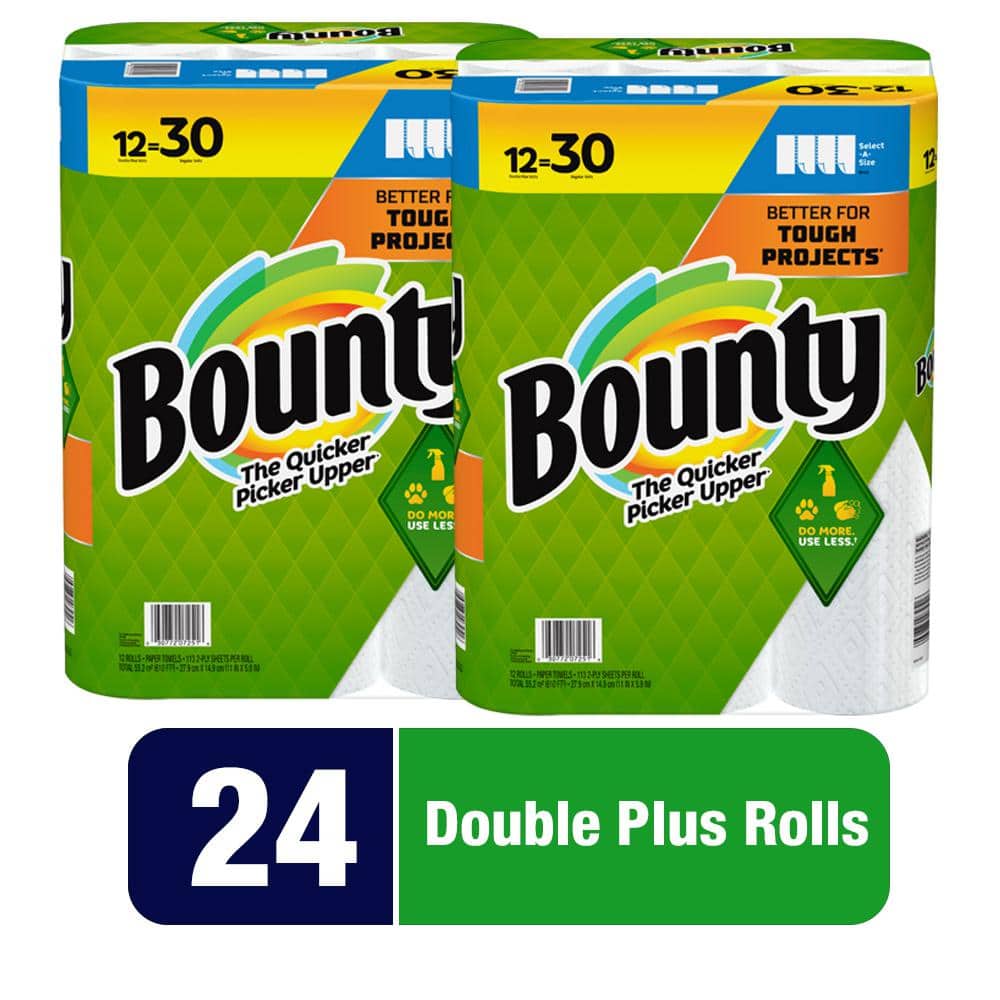 Bounty Select-A-Size Paper Towels, White - 12 pack