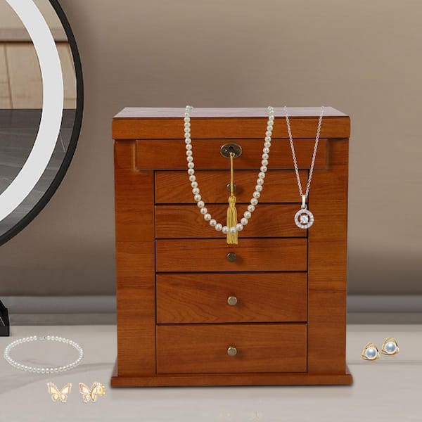 Vintage Jewelry Storage Box - 5 Drawers - Black Walnut - Wood from Apollo  Box