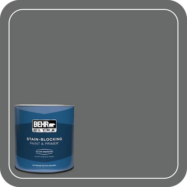 BEHR ULTRA 1 qt. #BXC-63 Molten Lead Extra Durable Satin Enamel Interior Paint & Primer