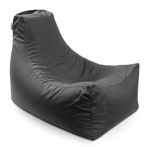 Juniper Outdoor Bean Bag Patio Chair and Poolside Lounge, Charcoal Sunbrella