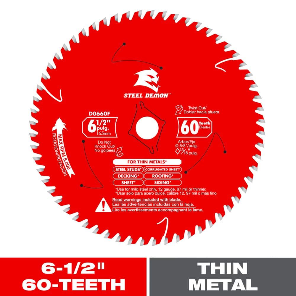6-1/2in. x 60-Tooth Steel Demon Circular Saw Blade for Thin Metal price history on PriceWatchPro