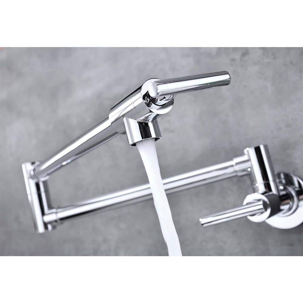 Chrome Wall Mount Folding Kitchen Pot Filler Faucet