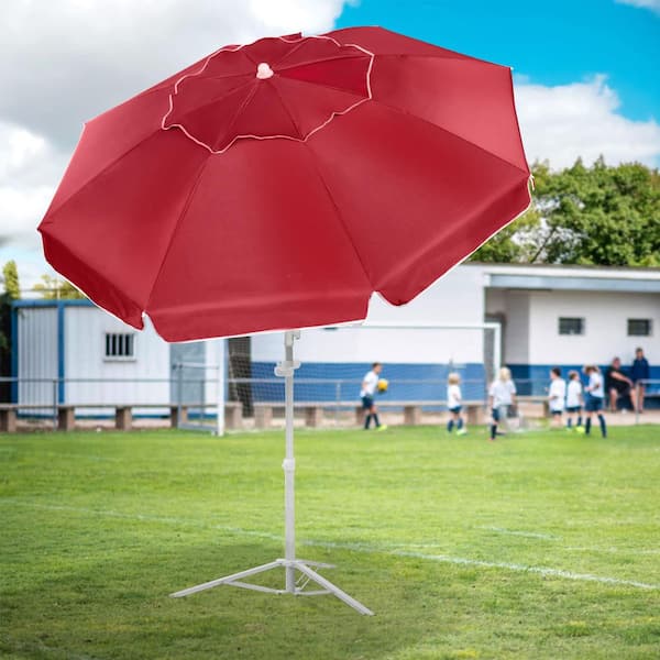 OGETFUUR 6.5 ft. Red Shade Umbrella, Premium Portable Umbrella