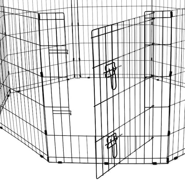 PRIVATE BRAND UNBRANDED 308597B 0-Acre 30 in. Indoor/Outdoor Collapsable Dog Exercise Pen with Latched Door - 2