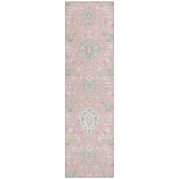Chantille Machine Washable Indoor/Outdoor Abstract ACN1026 Pink 2 ft. 3 in. x 7 ft. 6 in. Area Rug